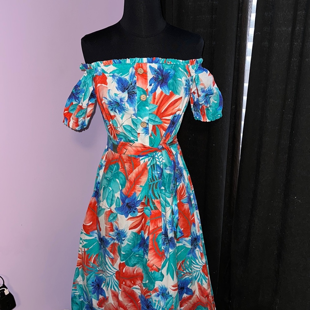 Off Shoulder Floral Dress